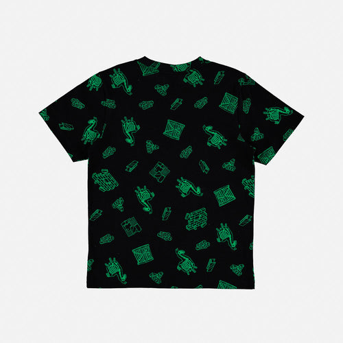 CAMISETA DE NIÑO, MANGA CORTA NEGRA/VERDE DE VIDEO JUEGOS