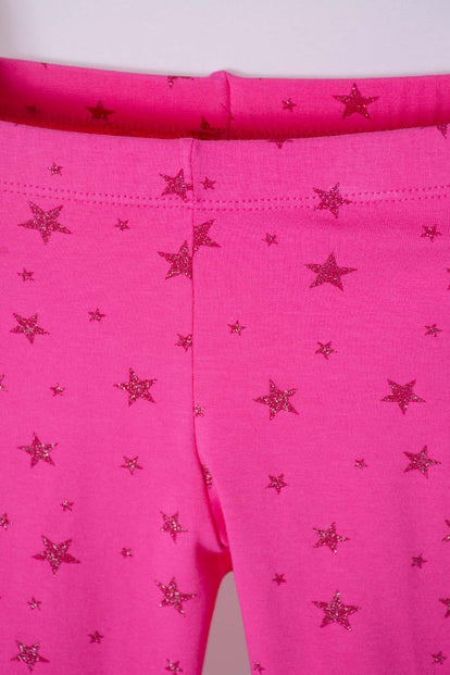 LEGGINS DE MIC CON ESTRELLAS FUCSIA PARA NIÑA