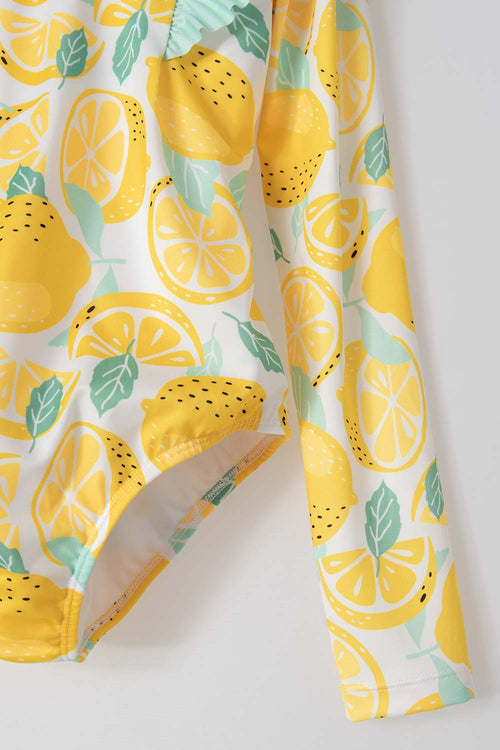 GIRL'S YELLOW LONG-SLEEVED MIC SWIMSUIT