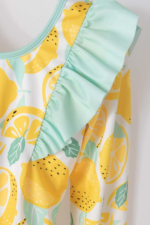 GIRL'S YELLOW LONG-SLEEVED MIC SWIMSUIT