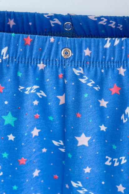 PIJAMA LITTLEMIC DE PANTALÓN LARGO AZUL Y BLANCO PARA BEBE NIÑA