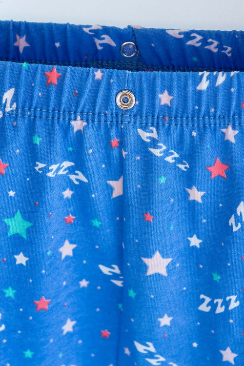 LITTLEMIC NAVY BLUE AND WHITE LONG PANTS PAJAMAS FOR BABY GIRL