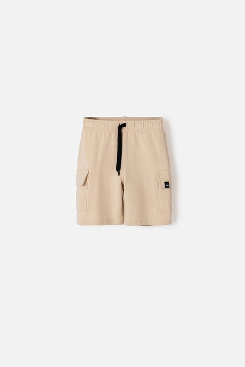 BOYS' BEIGE MIC SHORTS WITH SIDE POCKETS