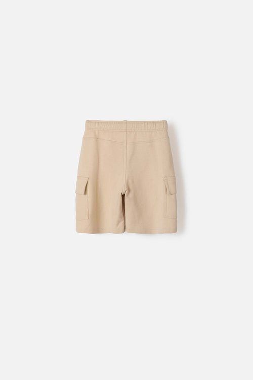 BOYS' BEIGE MIC SHORTS WITH SIDE POCKETS
