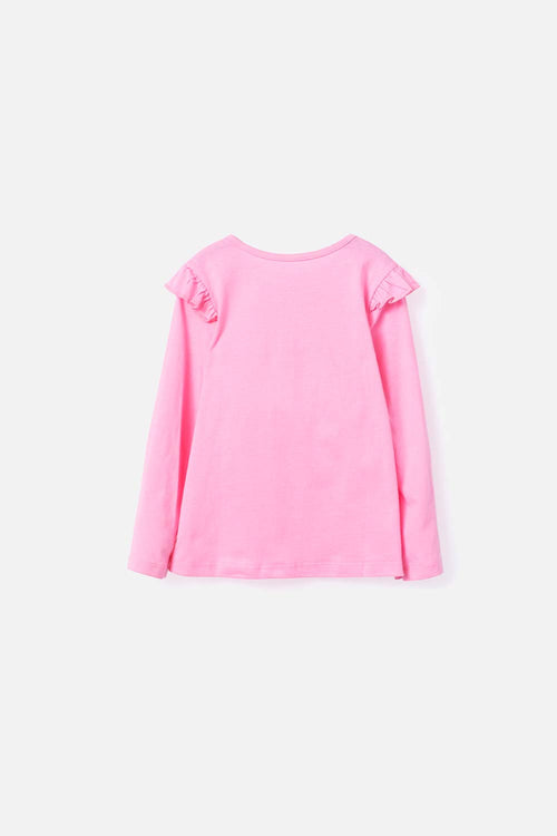 LITTLEMIC LONG SLEEVE PINK T-SHIRT FOR GIRLS 2T TO 5T