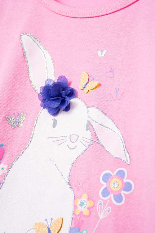 LITTLEMIC LONG SLEEVE PINK T-SHIRT FOR GIRLS 2T TO 5T