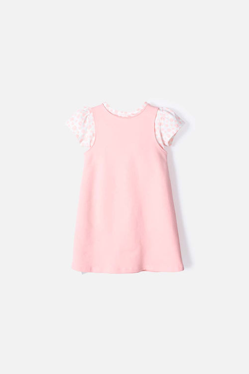 LITTLEMIC TWO-PIECE SALMON DRESS FOR GIRLS 2T TO 5T