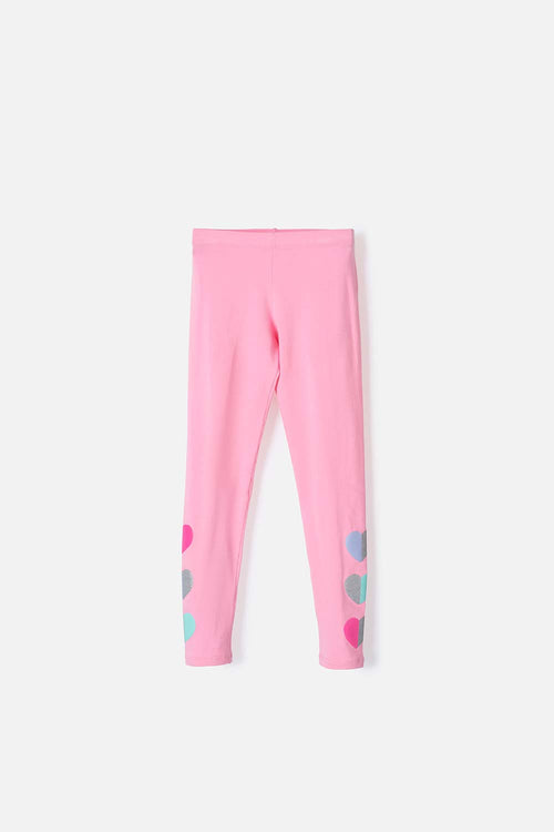 LEGGINS DE MIC CON ESTAMPADO ROSADO PARA NIÑA