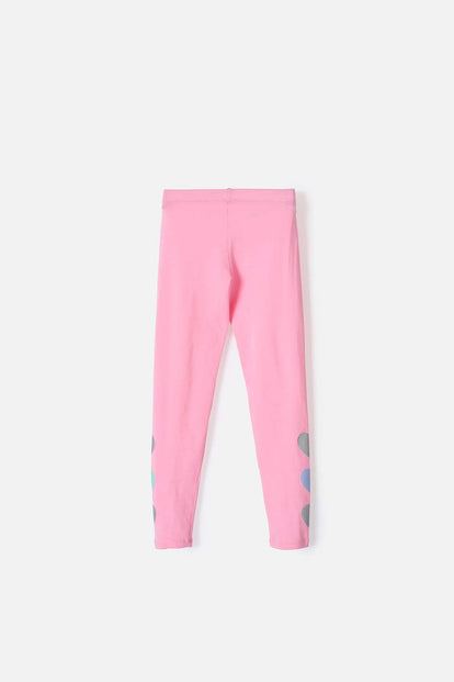 LEGGINS DE MIC CON ESTAMPADO ROSADO PARA NIÑA