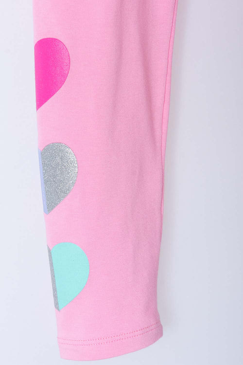 LEGGINS DE MIC CON ESTAMPADO ROSADO PARA NIÑA
