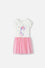 VESTIDO DE MIC  MANGA CORTA ROSADO PARA NIÑA