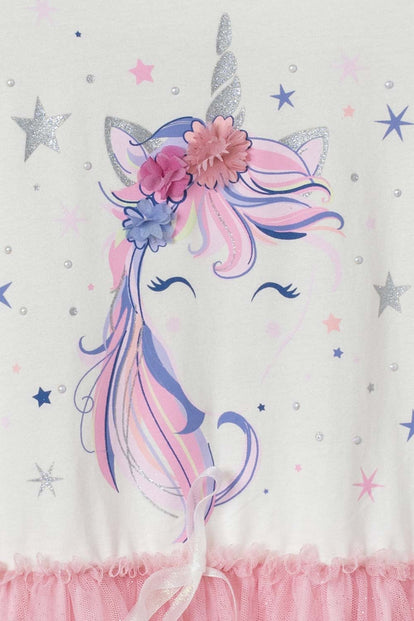 VESTIDO DE MIC  MANGA CORTA ROSADO PARA NIÑA