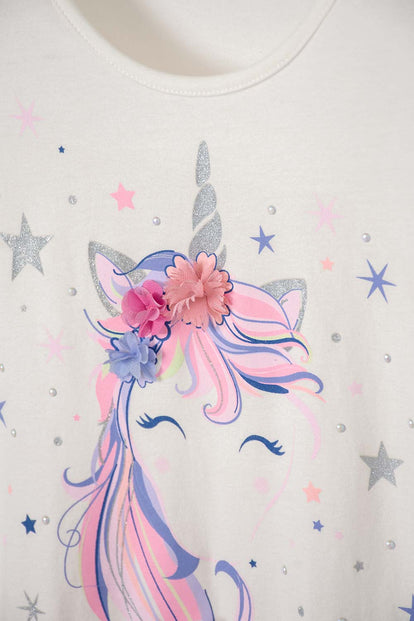VESTIDO DE MIC  MANGA CORTA ROSADO PARA NIÑA