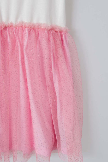 VESTIDO DE MIC  MANGA CORTA ROSADO PARA NIÑA