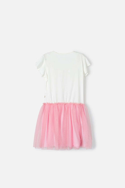 VESTIDO DE MIC  MANGA CORTA ROSADO PARA NIÑA