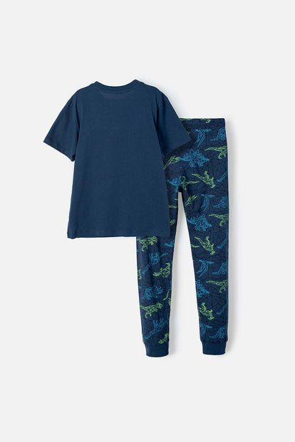 PIJAMA DE MIC  DE PANTALÓN LARGO AZUL PARA NIÑO