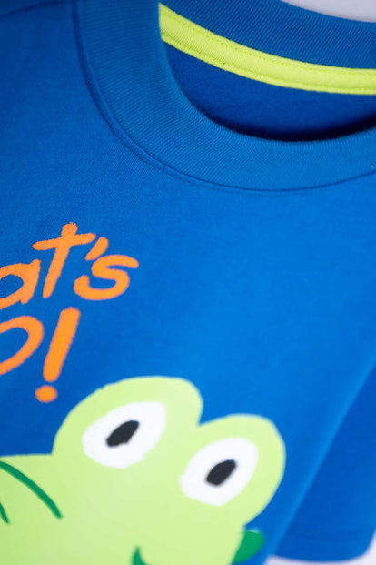 CAMISETA LITTLEMIC MANGA LARGA AZUL Y GRIS PARA NIÑO 2T A 5T