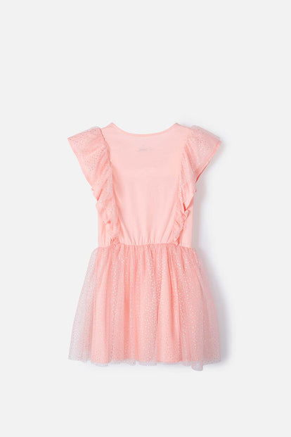 VESTIDO DE MIC MANGA CON BOLERO MANDARINA PARA NIÑA