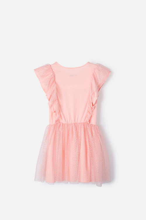 VESTIDO DE MIC MANGA CON BOLERO MANDARINA PARA NIÑA