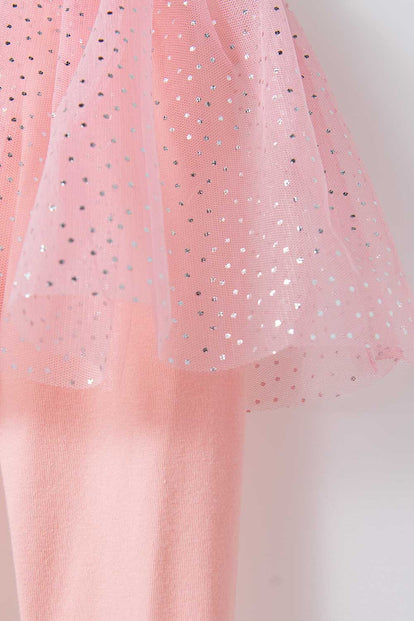 LEGGINS DE LITTLEMIC PALO DE ROSA PARA NIÑA 2T A 5T