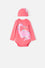 BODY DE LITTLEMIC MANGA LARGA CON GORRO ROSADO PARA BEBÉ NIÑA