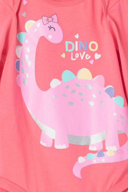 BODY DE LITTLEMIC MANGA LARGA CON GORRO ROSADO PARA BEBÉ NIÑA