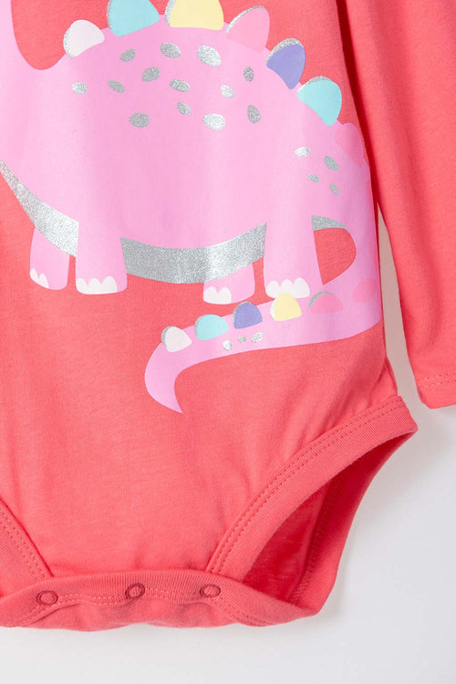 LITTLEMIC LONG-SLEEVE BODYSUIT WITH PINK HAT FOR BABY GIRL