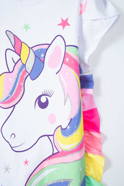 CAMISETA DE MIC MANGA CORTA BLANCA PARA NIÑA