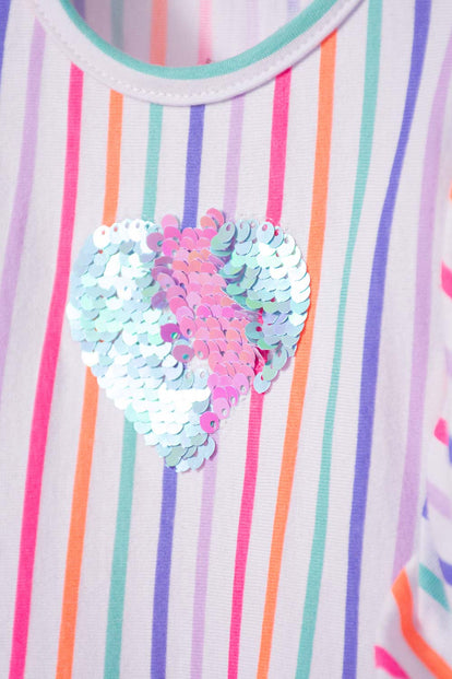 VESTIDO DE NIÑA, MANGA CORTA MULTICOLOR DE LITTLEMIC