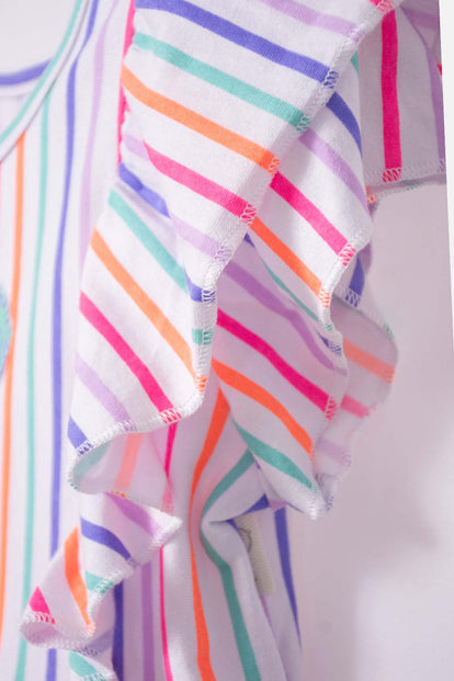 VESTIDO DE NIÑA, MANGA CORTA MULTICOLOR DE LITTLEMIC