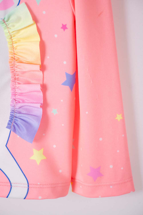 LITTLEMIC LONG-SLEEVED MULTICOLOR BABY GIRL'S SWIMWEAR SET