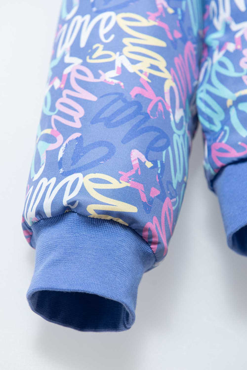 GIRL'S BLUE FLEECE ZIP-UP HOODIE