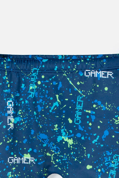CONJUNTO DE BAÑO MIC MANGA LARGA AZUL PARA NIÑO
