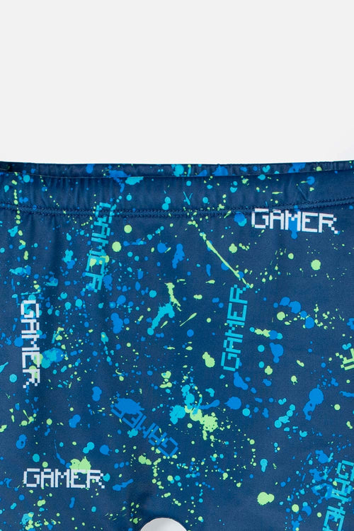 CONJUNTO DE BAÑO MIC MANGA LARGA AZUL PARA NIÑO