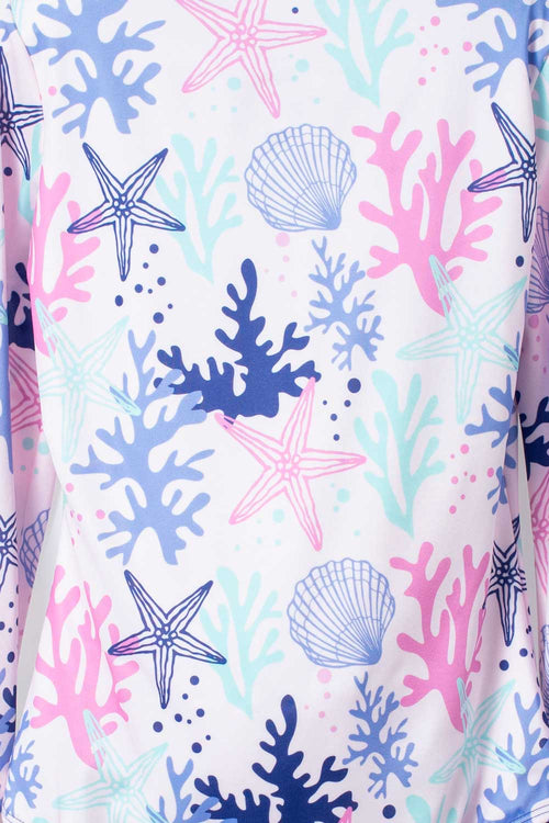 GIRL'S PURPLE MIC LONG-SLEEVED SWIMSUIT