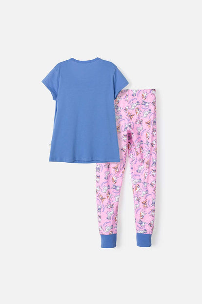 PIJAMA MIC DE CAMISETA MANGA CORTA MORADO PARA NIÑA