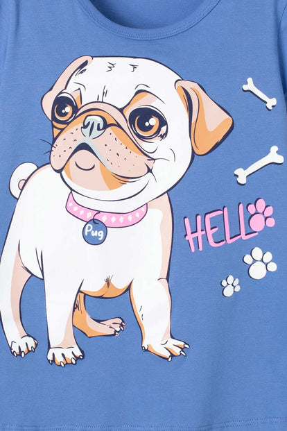 PIJAMA MIC DE CAMISETA MANGA CORTA MORADO PARA NIÑA