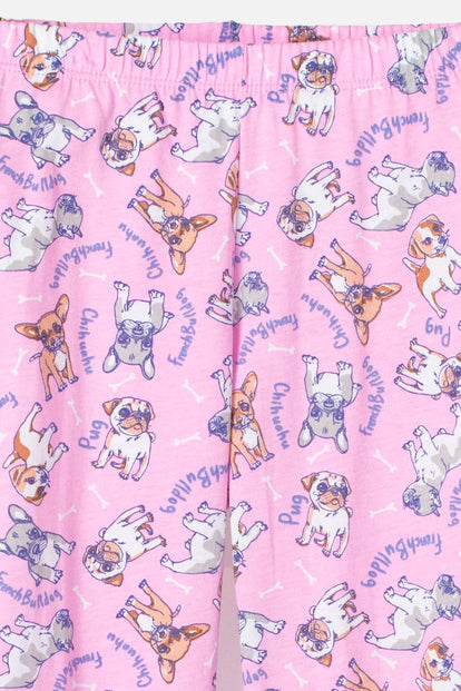 PIJAMA MIC DE CAMISETA MANGA CORTA MORADO PARA NIÑA