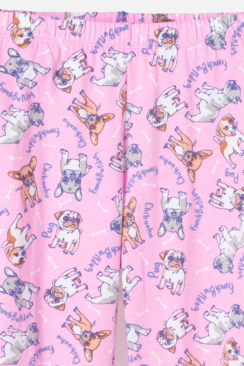 PIJAMA MIC DE CAMISETA MANGA CORTA MORADO PARA NIÑA