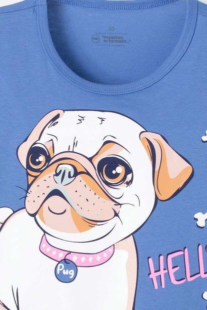 PIJAMA MIC DE CAMISETA MANGA CORTA MORADO PARA NIÑA