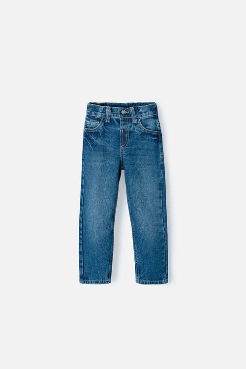 JEAN LITTLEMIC IN MEDIUM-WASH DENIM, FIVE POCKETS, FOR BOYS, SIZES 2T TO 5T