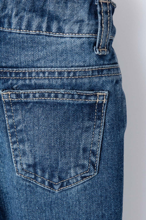 JEAN LITTLEMIC IN MEDIUM-WASH DENIM, FIVE POCKETS, FOR BOYS, SIZES 2T TO 5T