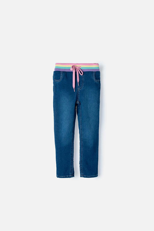 GIRLS' DARK INDIGO LITTLE MIC JEANS