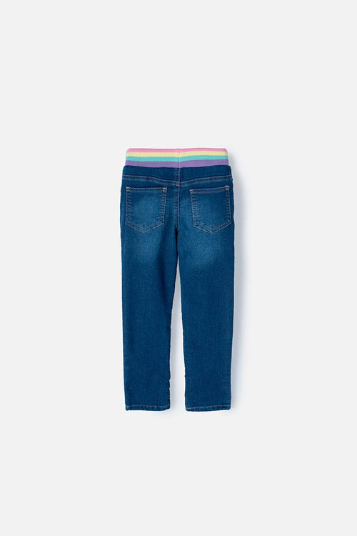 GIRLS' DARK INDIGO LITTLE MIC JEANS