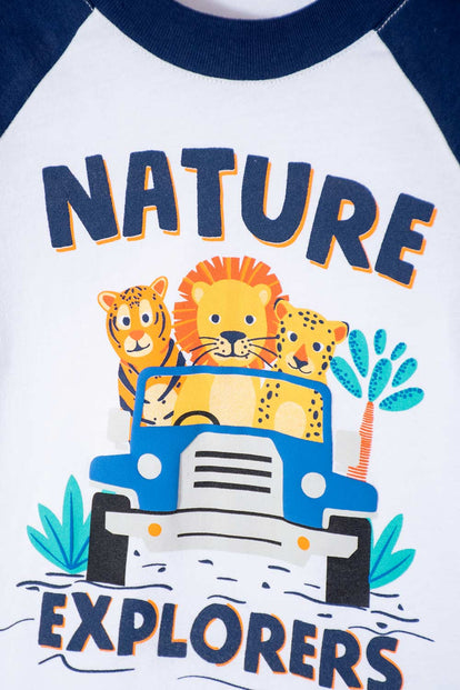 CAMISETA DE LITTLEMIC BLANCO/AZUL MANGA LARGA PARA NIÑO
