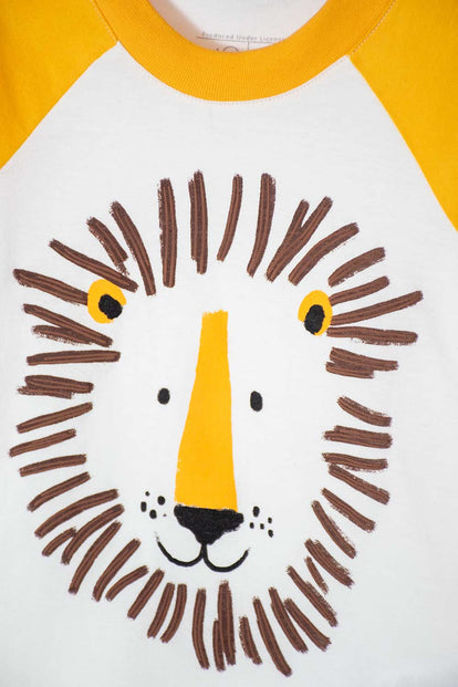 CAMISETA DE LITTLEMIC MANGA LARGA MARFIL Y AMARILLO PARA NIÑO 2T A 5T