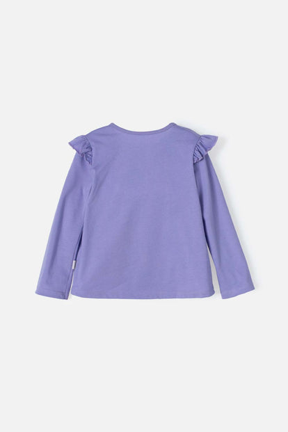 CAMISETA DE LITTLEMIC MANGA LARGA MORADA PARA NIÑA 2T A 5T