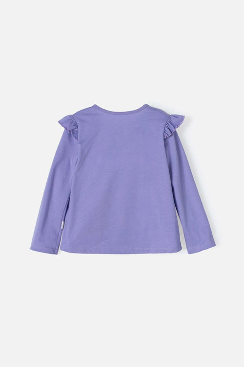 LITTLEMIC LONG SLEEVE PURPLE SHIRT FOR GIRLS 2T TO 5T
