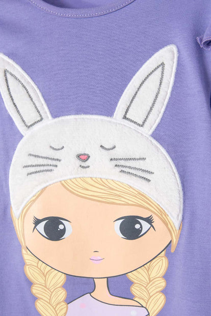 CAMISETA DE LITTLEMIC MANGA LARGA MORADA PARA NIÑA 2T A 5T