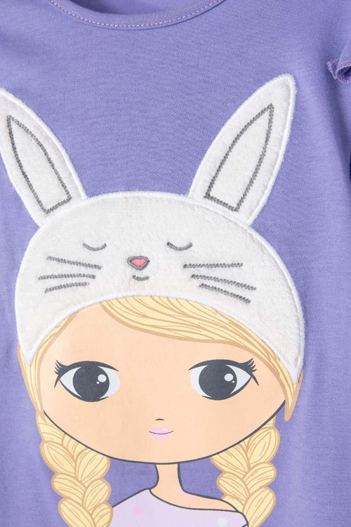LITTLEMIC LONG SLEEVE PURPLE SHIRT FOR GIRLS 2T TO 5T